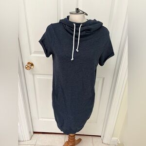 George Navy Midi Dress with Hood